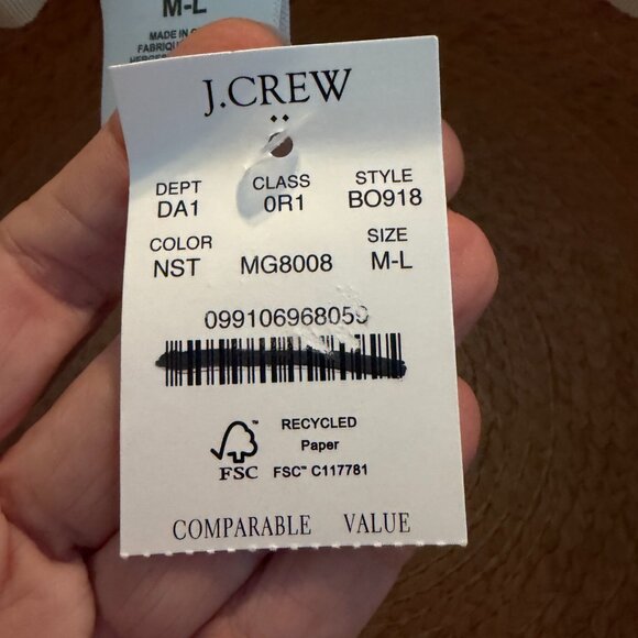 J. Crew Wide Brim Raffia Bucket Hat Natural Straw Summer Vacation M/L - Picture 3 of 5